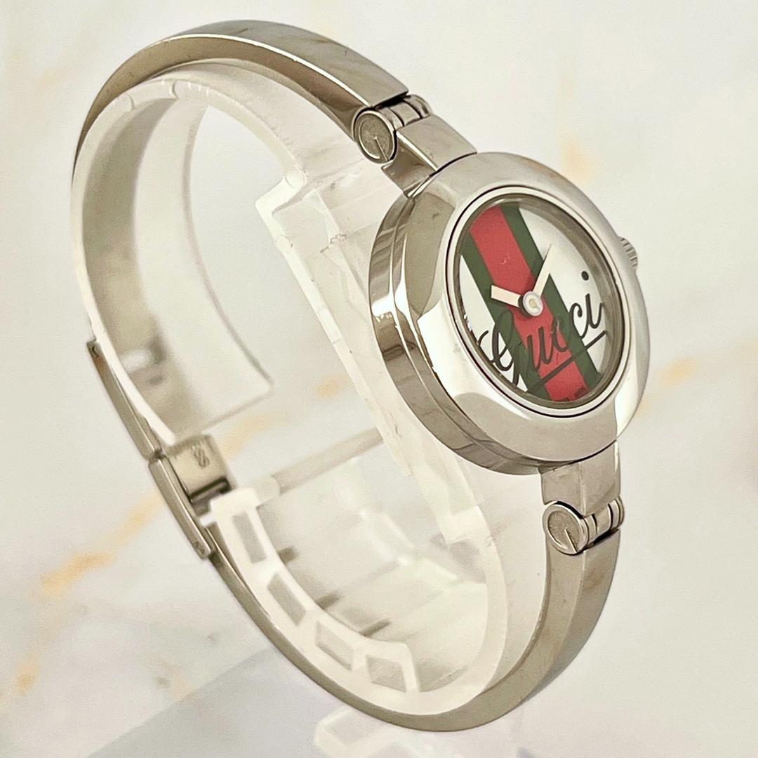 【美貴】稼働品・希少GUCCI 105 シェリーライン バングル 腕時計