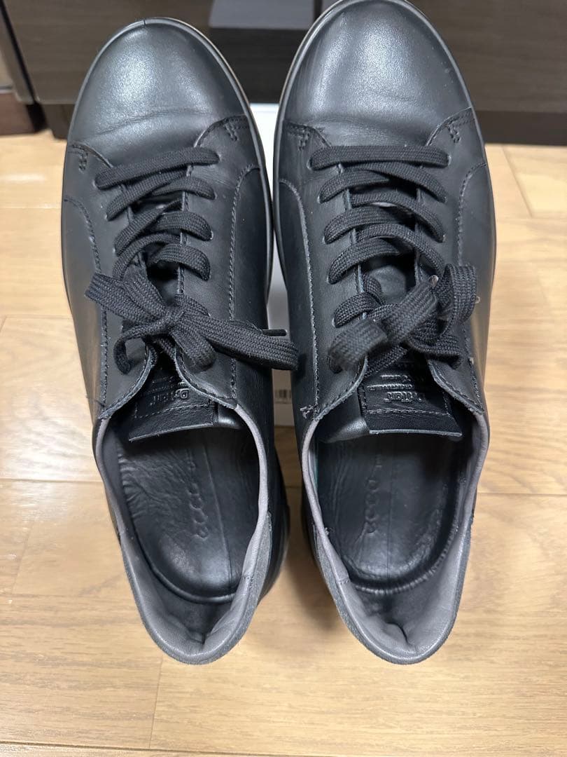 ecco レザースニーカー　ブラック　43