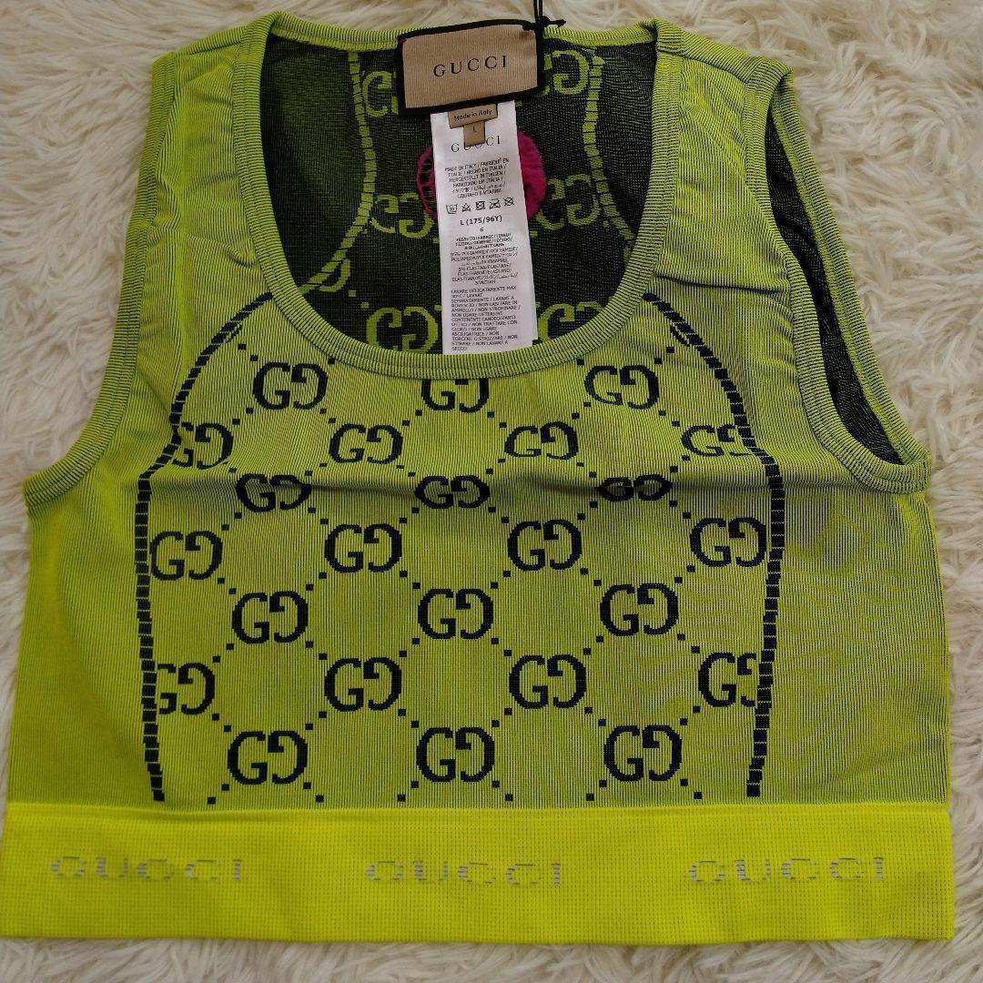 タグ付き GUCCI ジャガードタンクトップ L イエロー