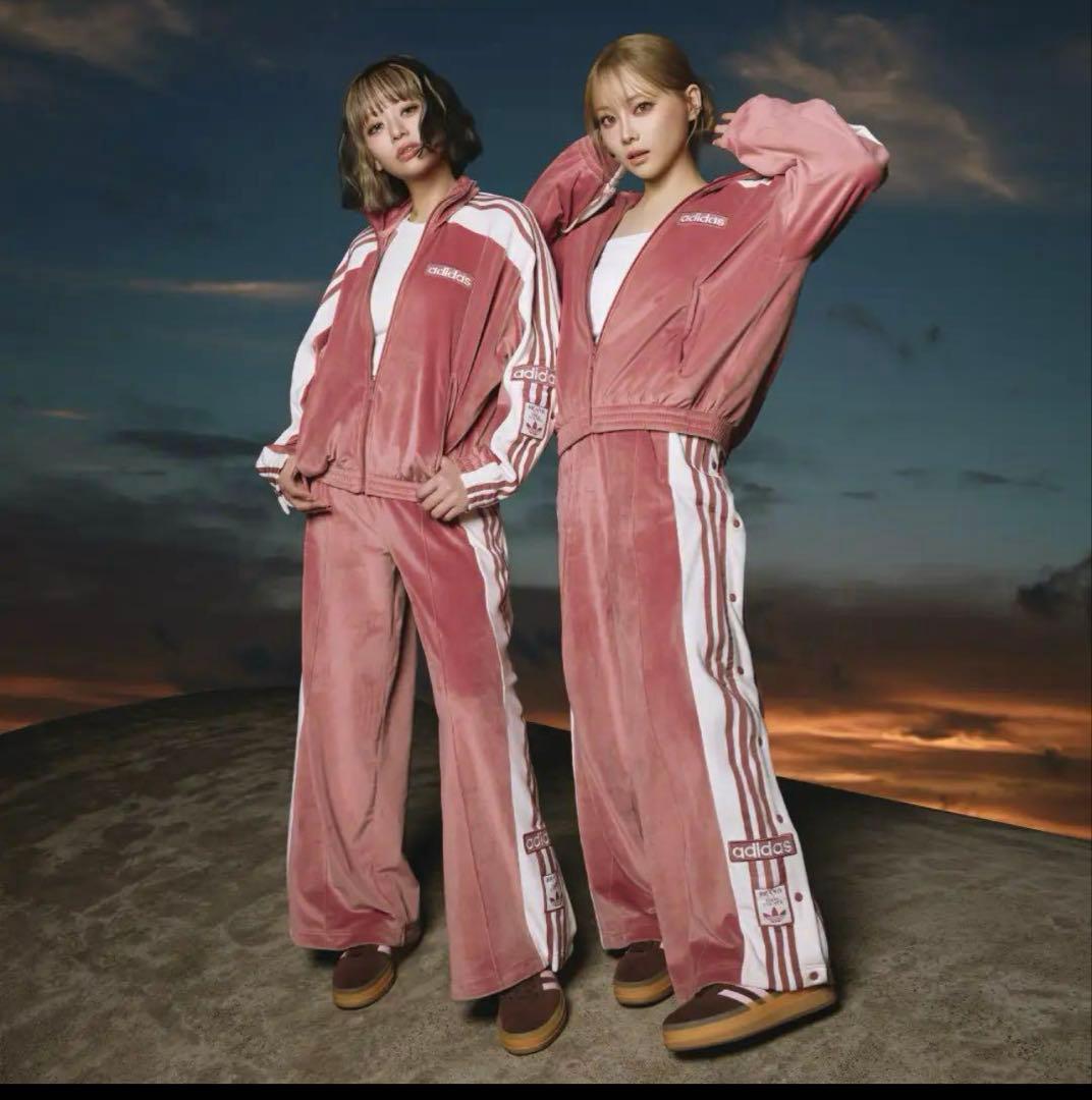 adidas ピンク ジャージ上下セット　XL、L