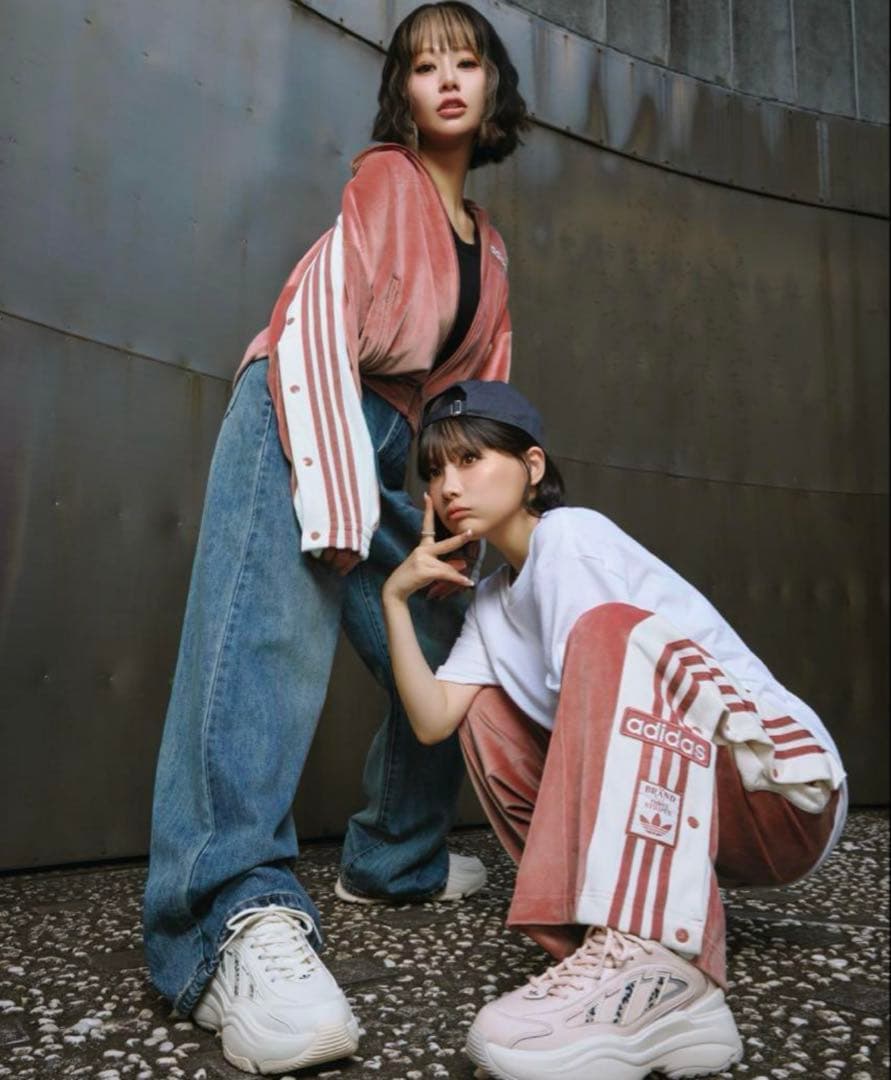 adidas ピンク ジャージ上下セット　XL、L