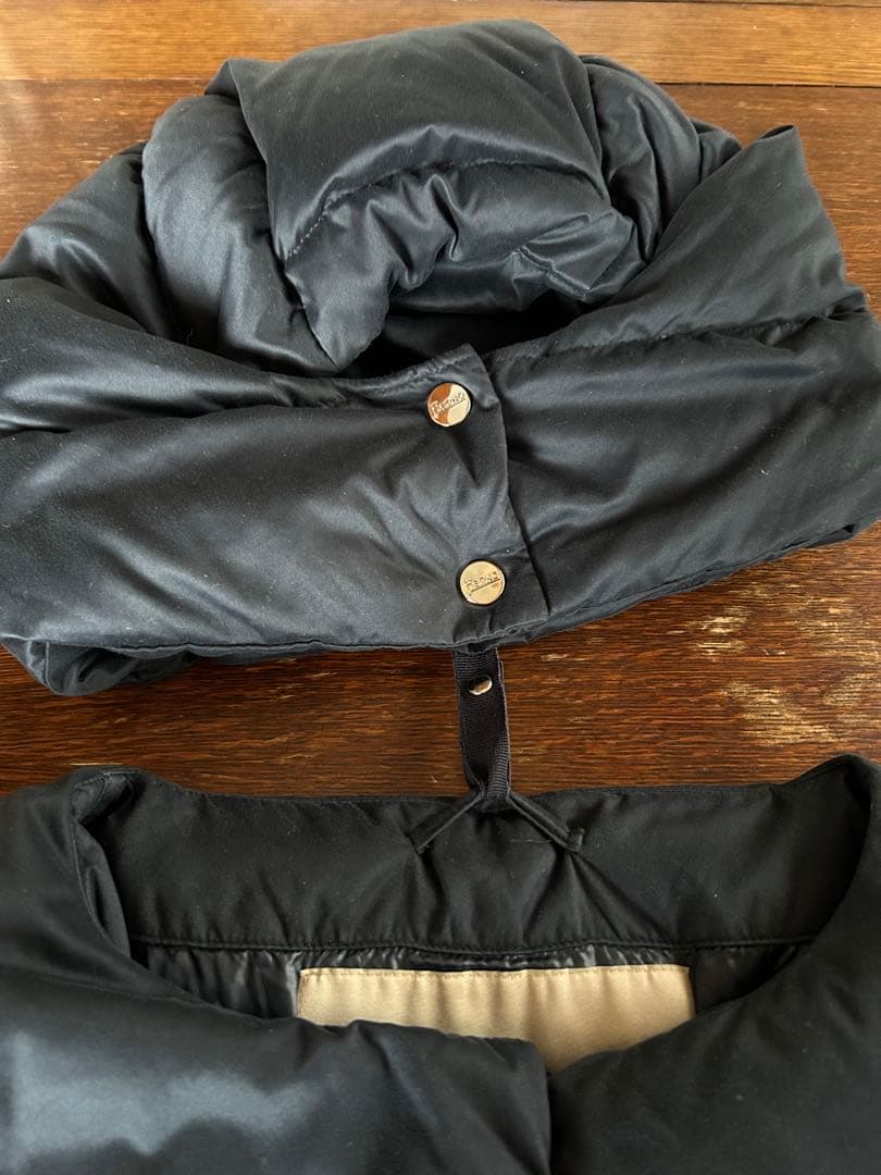 HERNO ヘルノ ノーカラー　ダウンジャケット ネイビー 42