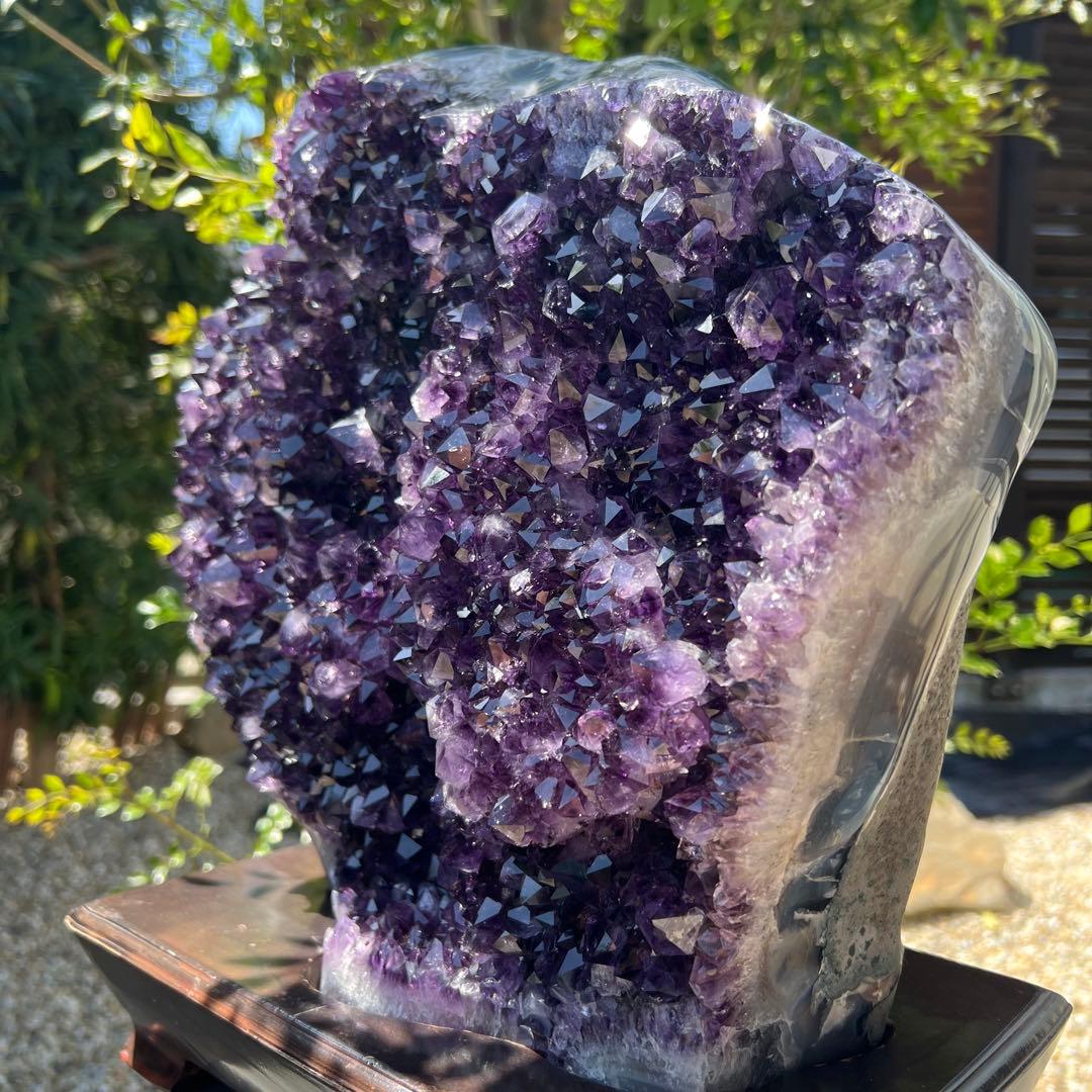 ☆極上超強開運☆絢爛華麗 超極大 美濃紫結晶☆ウルグアイ産 アメジストクラスター