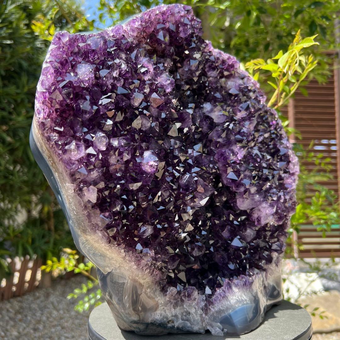 ☆極上超強開運☆絢爛華麗 超極大 美濃紫結晶☆ウルグアイ産 アメジストクラスター