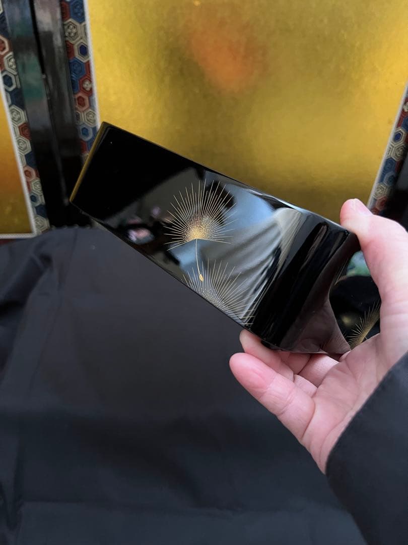 輪島塗　五島屋　布着本堅地　五島屋謹製　金蒔絵　綿毛　三重箱 共箱