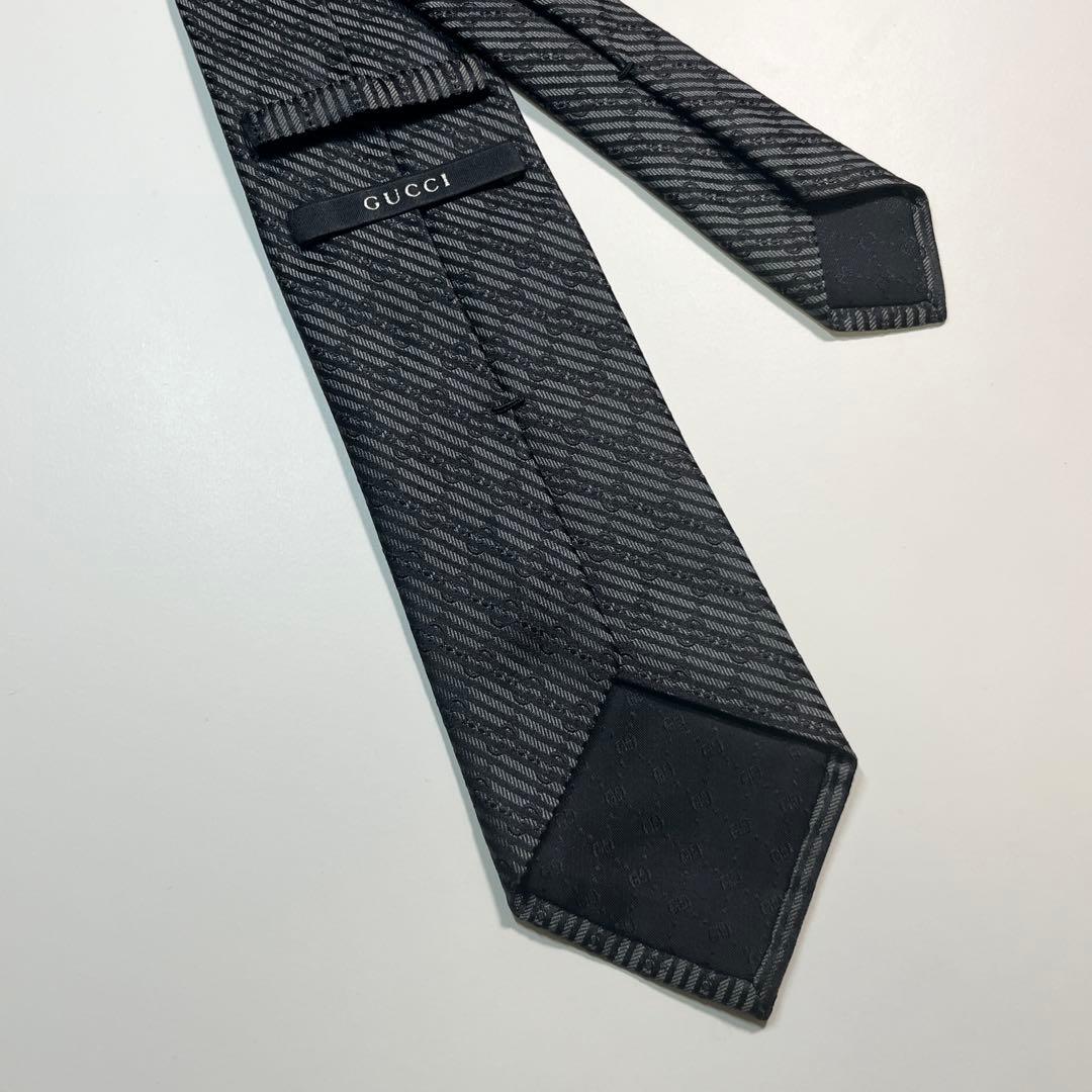 希少✨極美品✨GUCCI グッチ ネクタイ GG柄 ストライプ　シルク