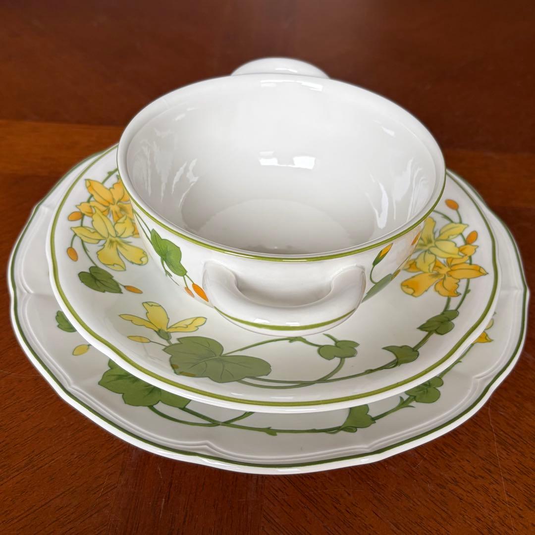 【レア美品】ドイツ製　ビレロイ＆ボッホ★ゼラニウムマルバ★ダブルハンドルトリオ