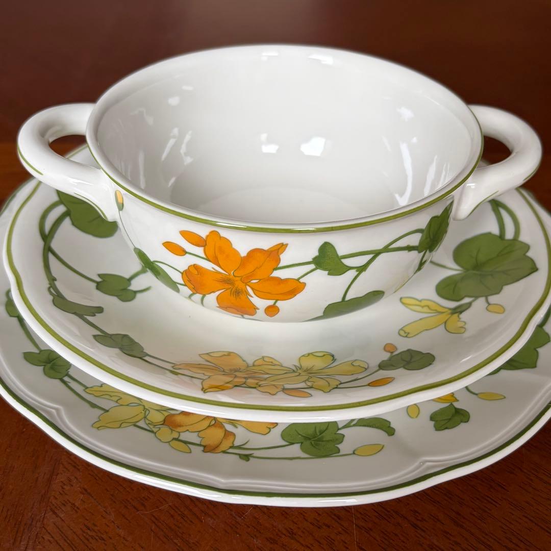 【レア美品】ドイツ製　ビレロイ＆ボッホ★ゼラニウムマルバ★ダブルハンドルトリオ