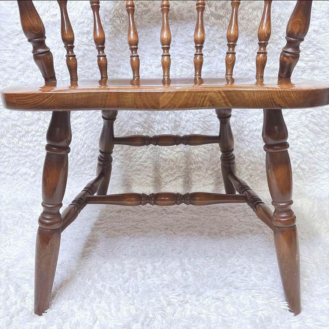 飛騨産業 ウィンザーチェア アーム ダイニングチェア レトロ キツツキマーク ②