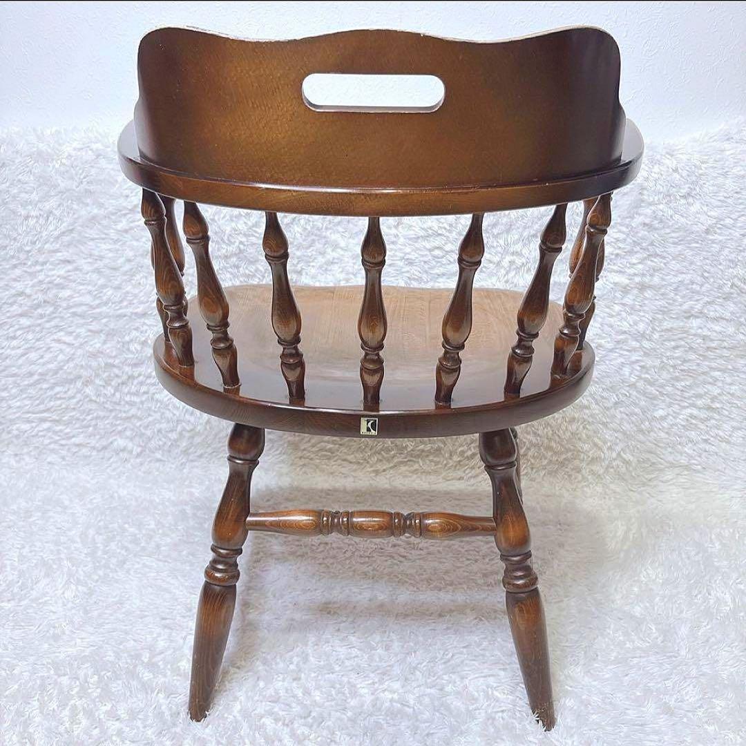 飛騨産業 ウィンザーチェア アーム ダイニングチェア レトロ キツツキマーク ②