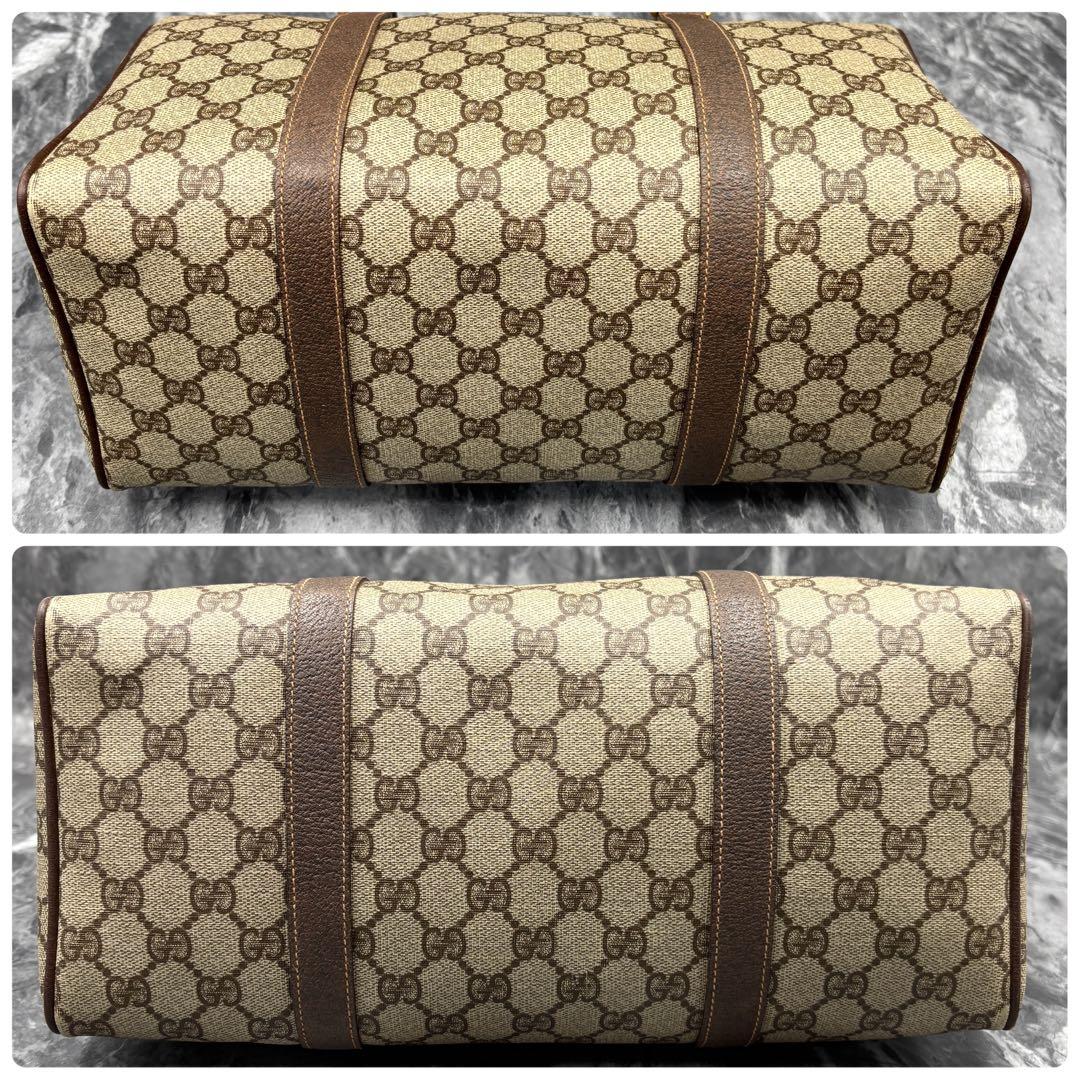 ✨美品✨GUCCI GG ボストンバッグ ハンド レザー ブラウン ロゴ 金具