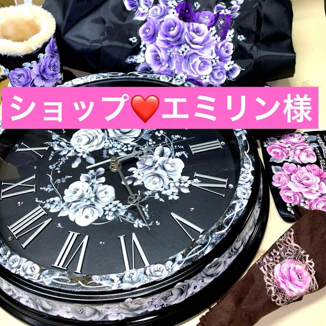 掛け時計　他おまとめ　薔薇　手描き　トールペイント