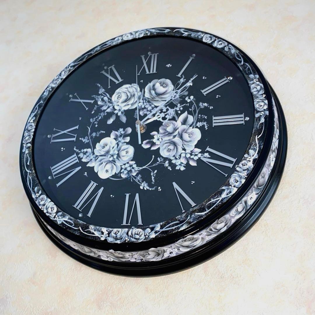 掛け時計　他おまとめ　薔薇　手描き　トールペイント