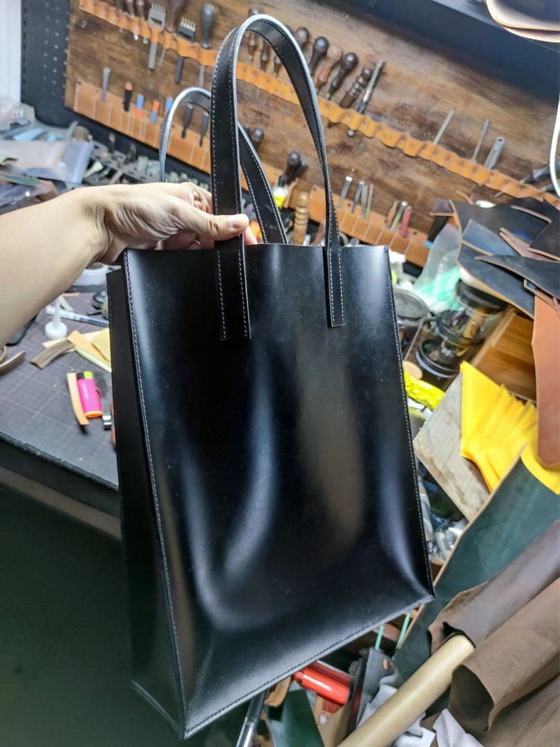 【手作り】トスカーナ牛革使用 トートバッグ