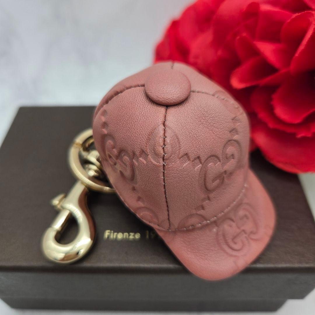 【未使用に近い】 GUCCI グッチ キーホルダー キーリング キャップ 帽子