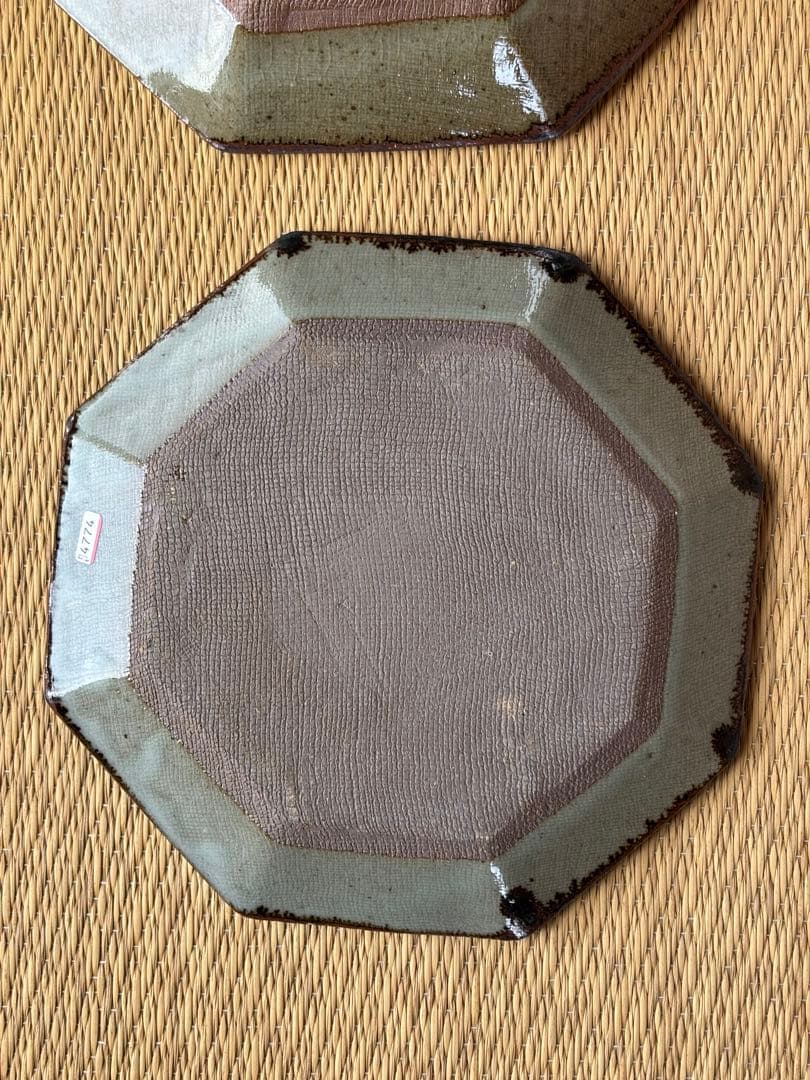 昇陽窯　丹波　立杭　八角皿　白　未使用　釉薬貫入民藝　角皿　6枚セット