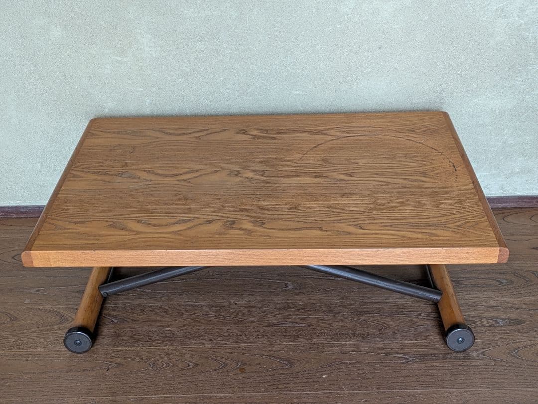 オスロ　リフティング・テーブル　オーク　昇降機構ガス抜け