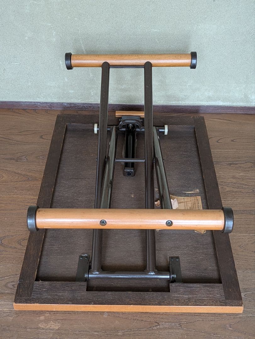 オスロ　リフティング・テーブル　オーク　昇降機構ガス抜け