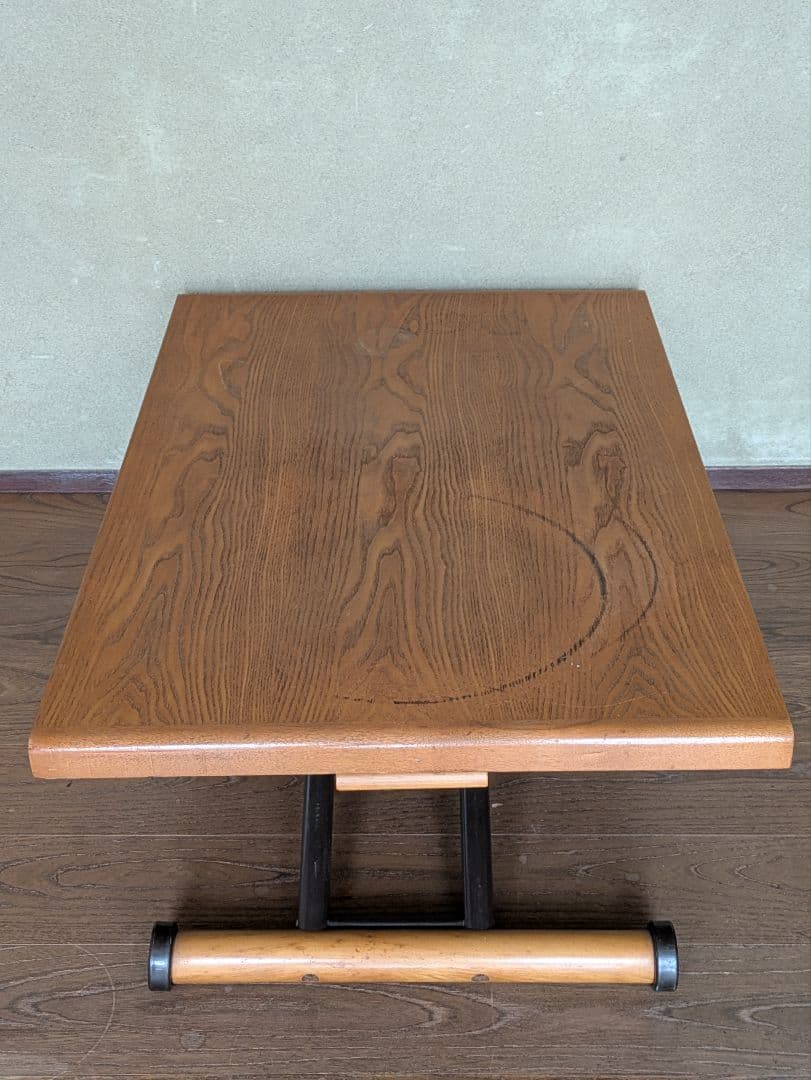 オスロ　リフティング・テーブル　オーク　昇降機構ガス抜け