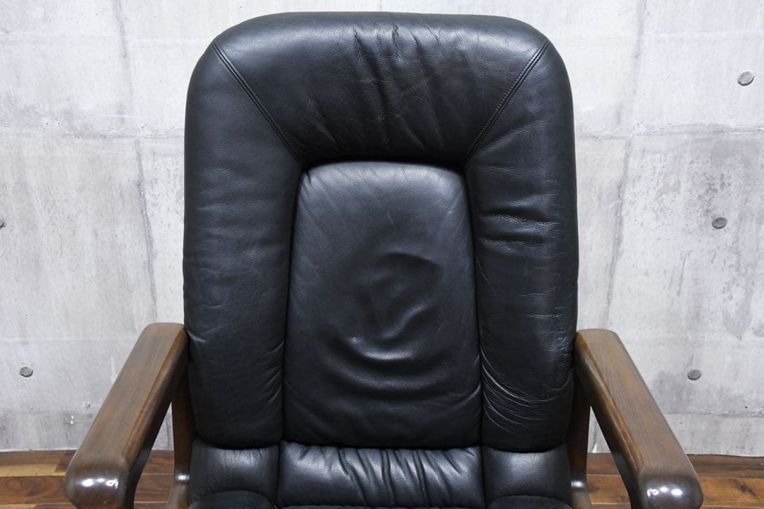 FAC52 カリモク デスクチェア エグゼクティブチェア レザー/本革張り 黒革