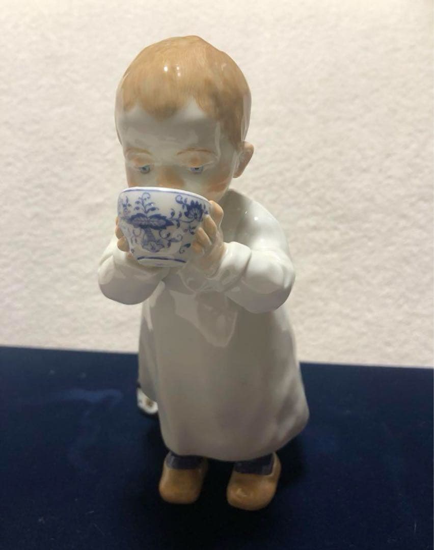 兼ママさん専用MEISSEN★マイセン★ヘンチェル人形2SET★ブルー オニオン