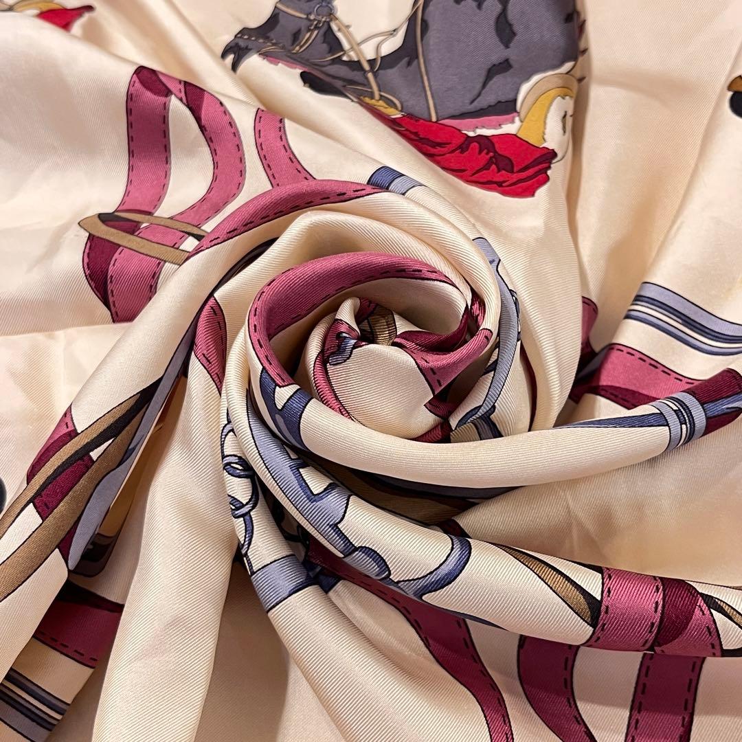 GUCCI グッチ シルク 大判 スカーフ バンダナ 赤