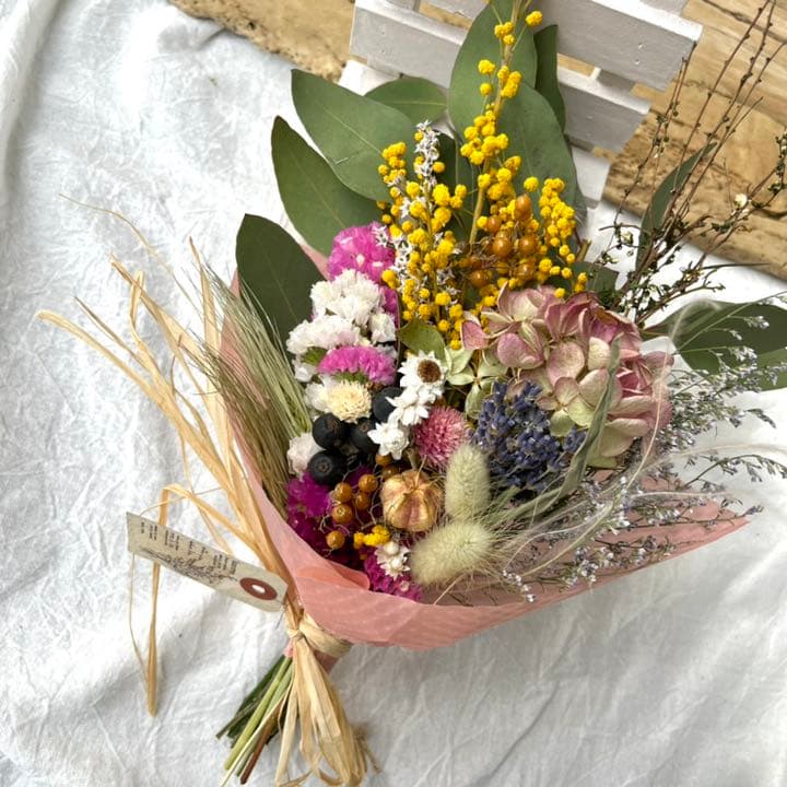 華やかスワッグ、ブーケ