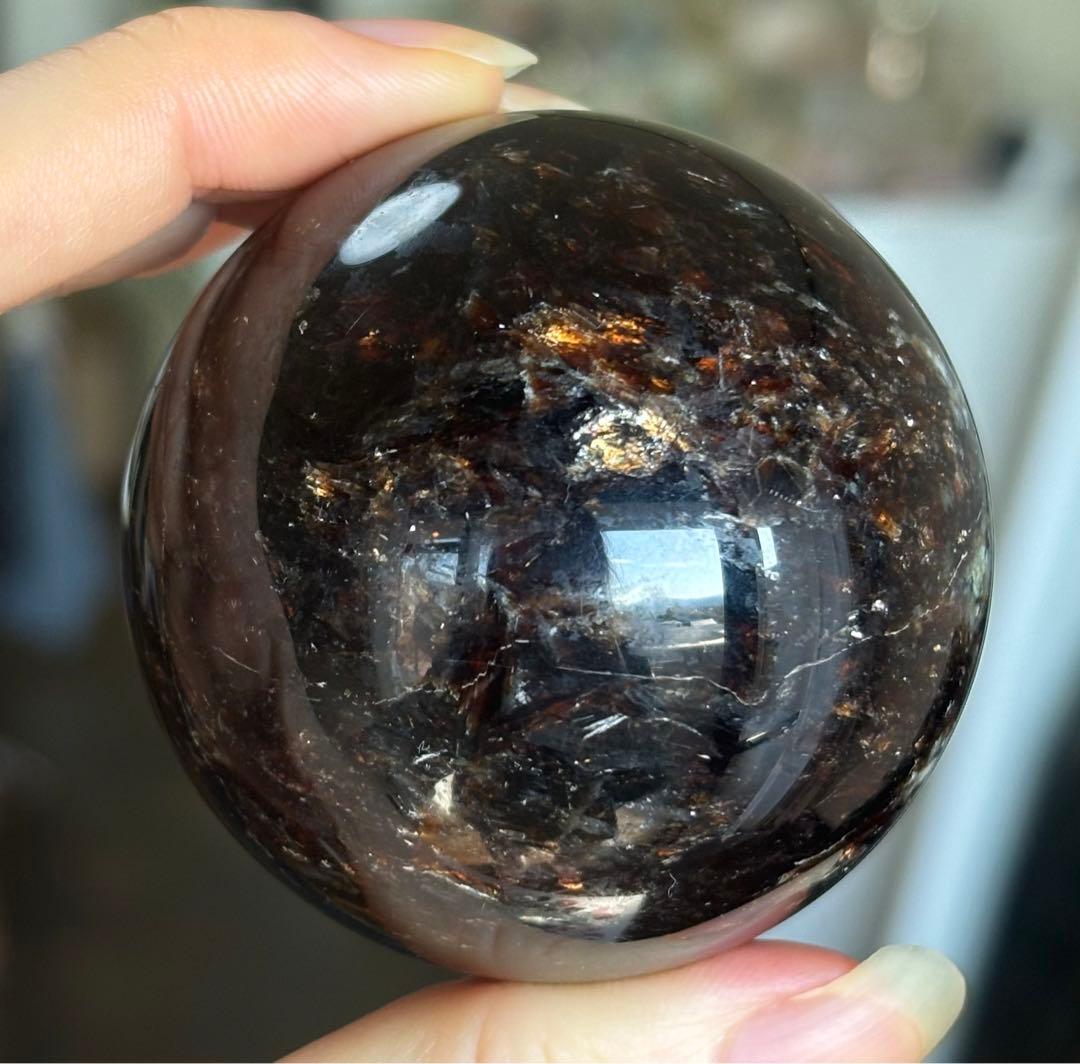 レア　高品質　ゴールド牡丹マイカ　スフィア