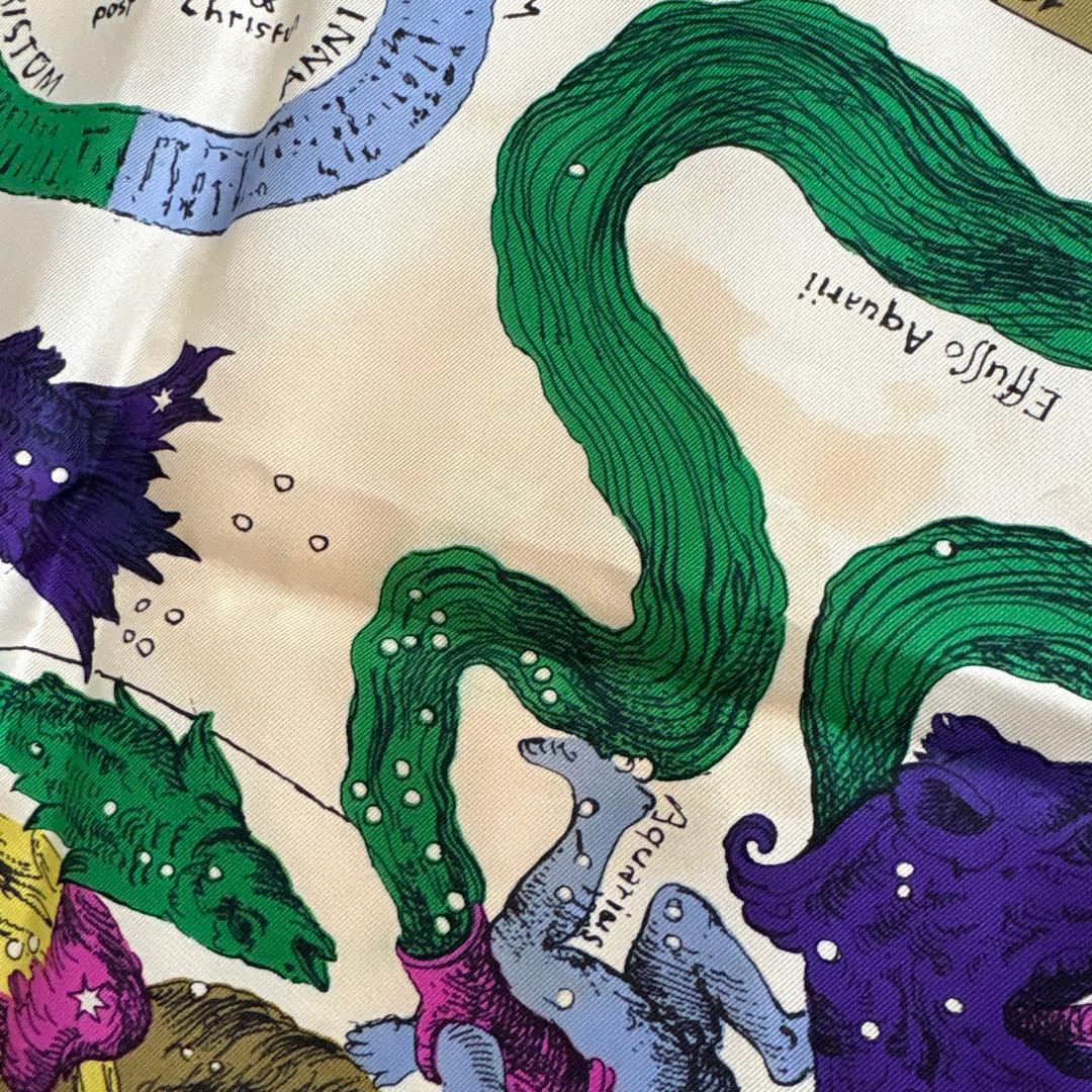 フランス製　CELINE シルク　スカーフ　星座　神話　天体　オールド　セリーヌ