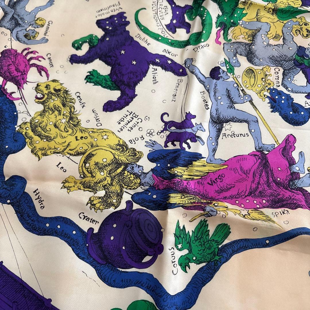 フランス製　CELINE シルク　スカーフ　星座　神話　天体　オールド　セリーヌ