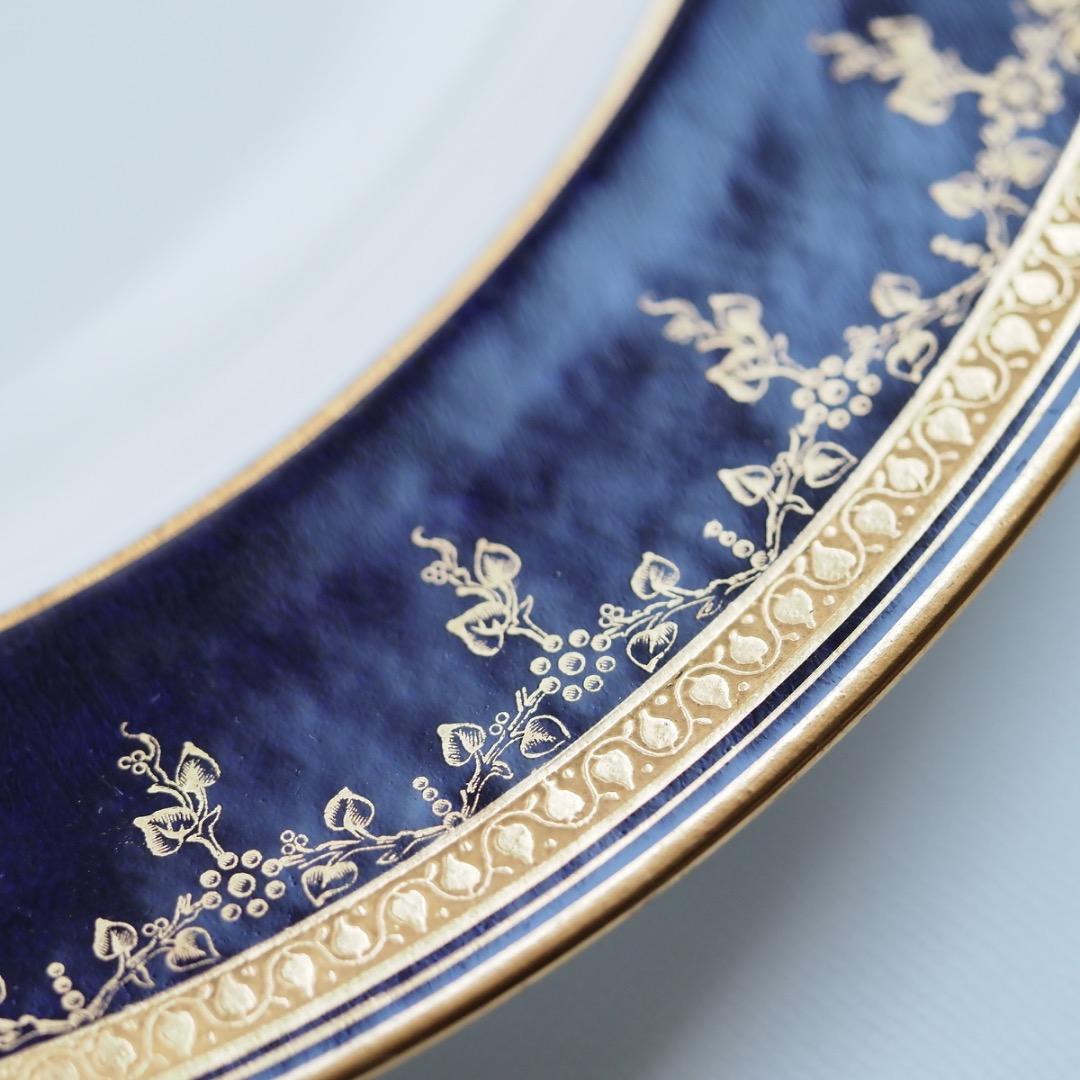 コウルドン 藍地金彩 プレート 径258mm / N83G Cauldon