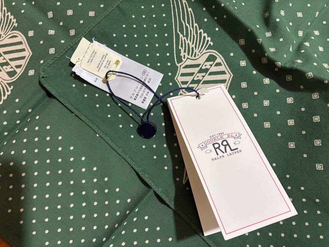 新品タグ付き RRL バンダナ Double RL 緑 ドット ダブルアールエル