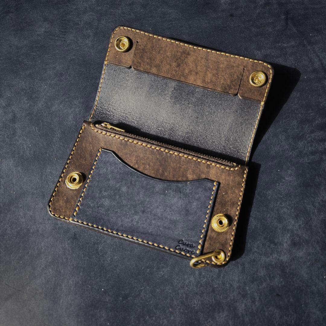 275ミドル　トラッカーウォレット イタリアンレザーMARGOT【DB&NV】