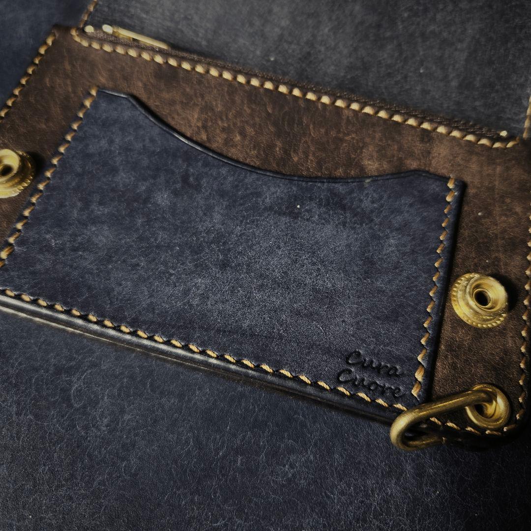 275ミドル　トラッカーウォレット イタリアンレザーMARGOT【DB&NV】