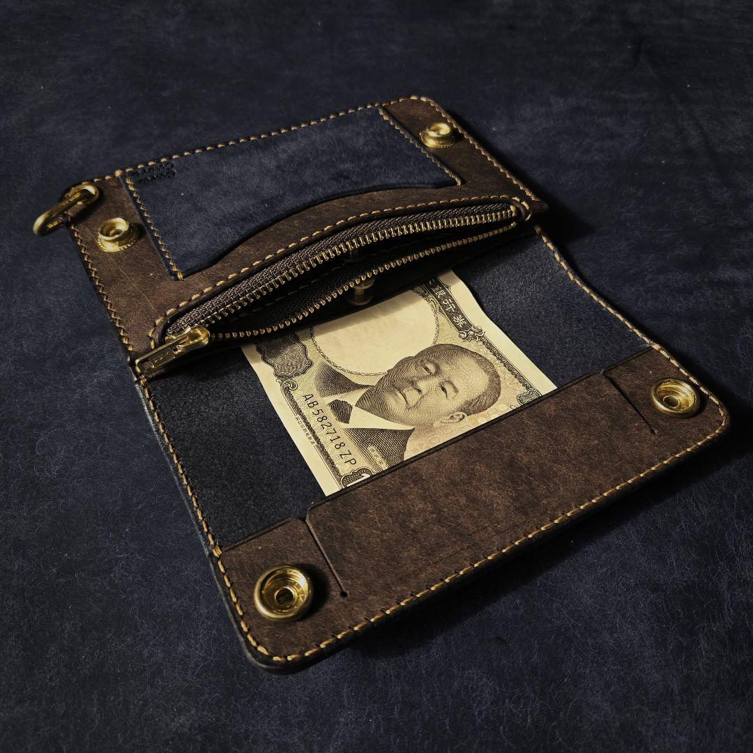 275ミドル　トラッカーウォレット イタリアンレザーMARGOT【DB&NV】