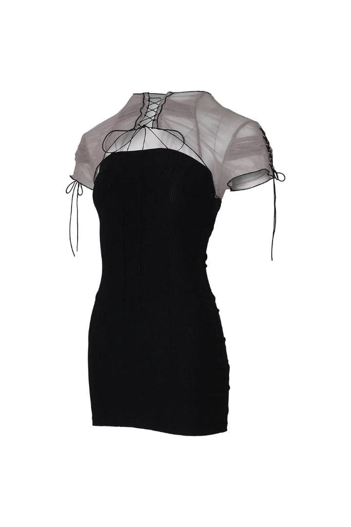 THEREDTHREAD　S lace up dress mini