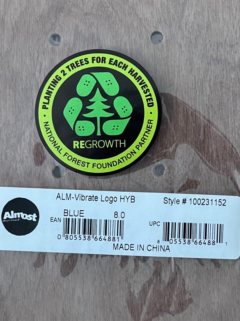 新品Almost Vibrate Logoスケートボードデッキ8.0