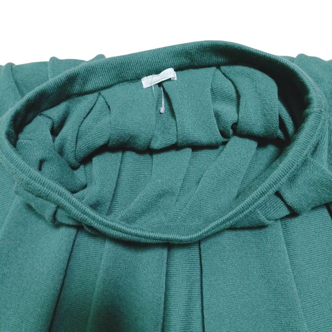 美品✨️MALO プリーツスカート 緑 40 カシミヤ100% 高級 防寒