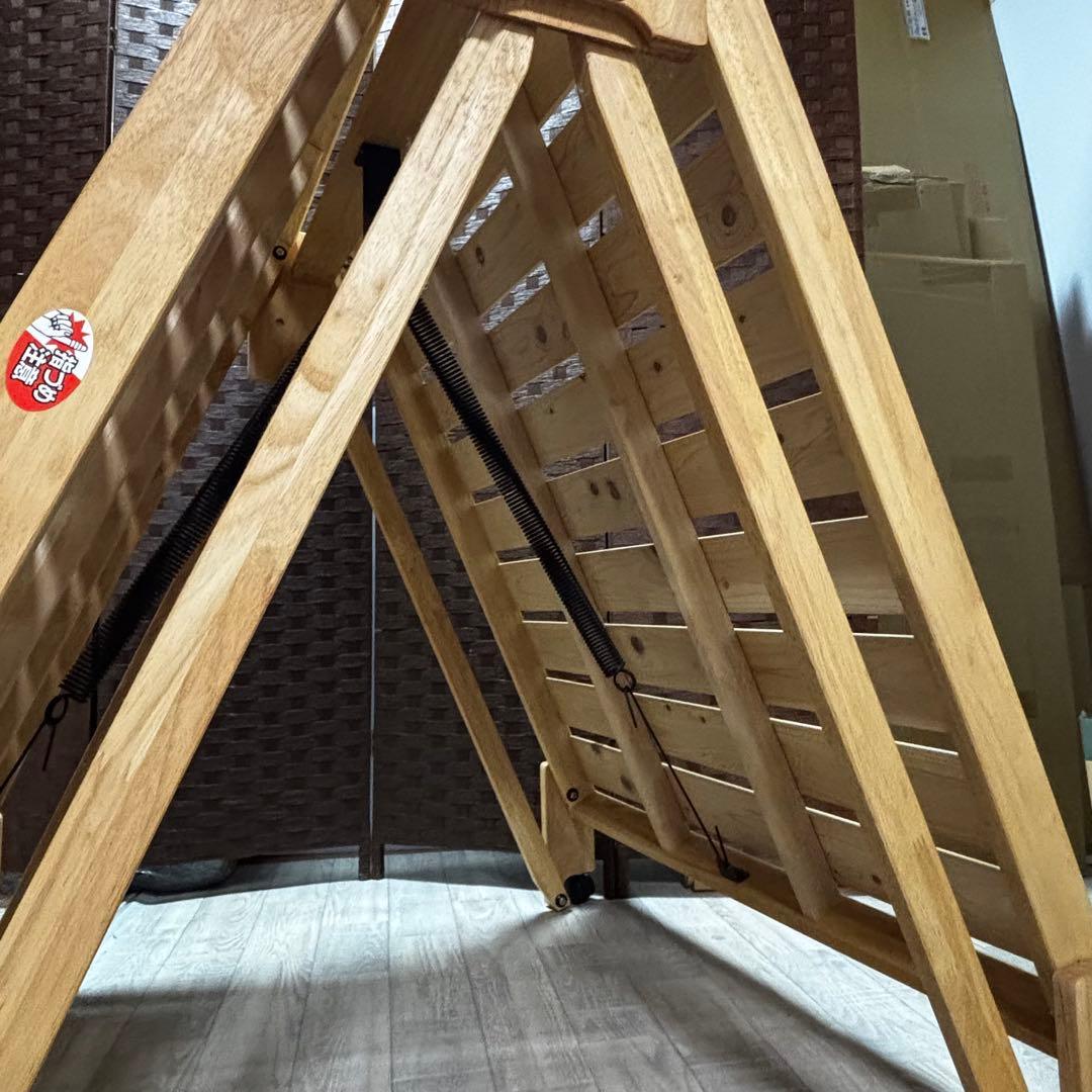 中居木工 折りたたみスノコベッド シングルサイズ　天然木