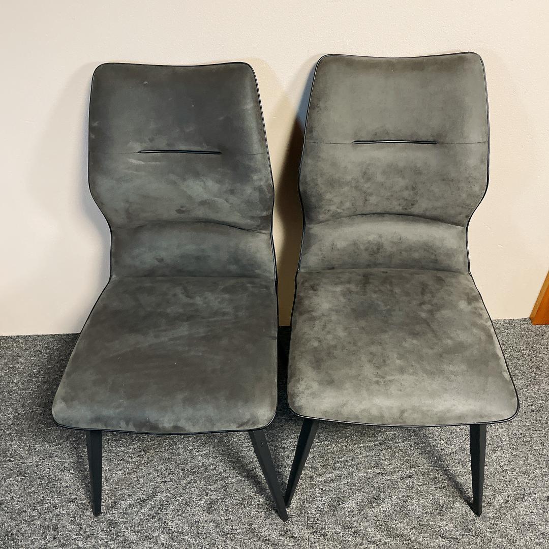 ４脚　セラミクス GY ラウンドチェア　オートリターン式　回転　ダイニングチェア