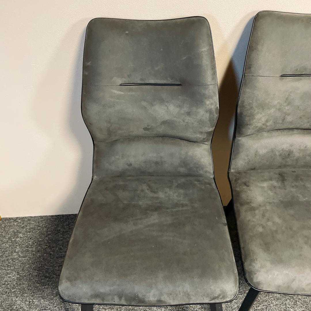 ４脚　セラミクス GY ラウンドチェア　オートリターン式　回転　ダイニングチェア