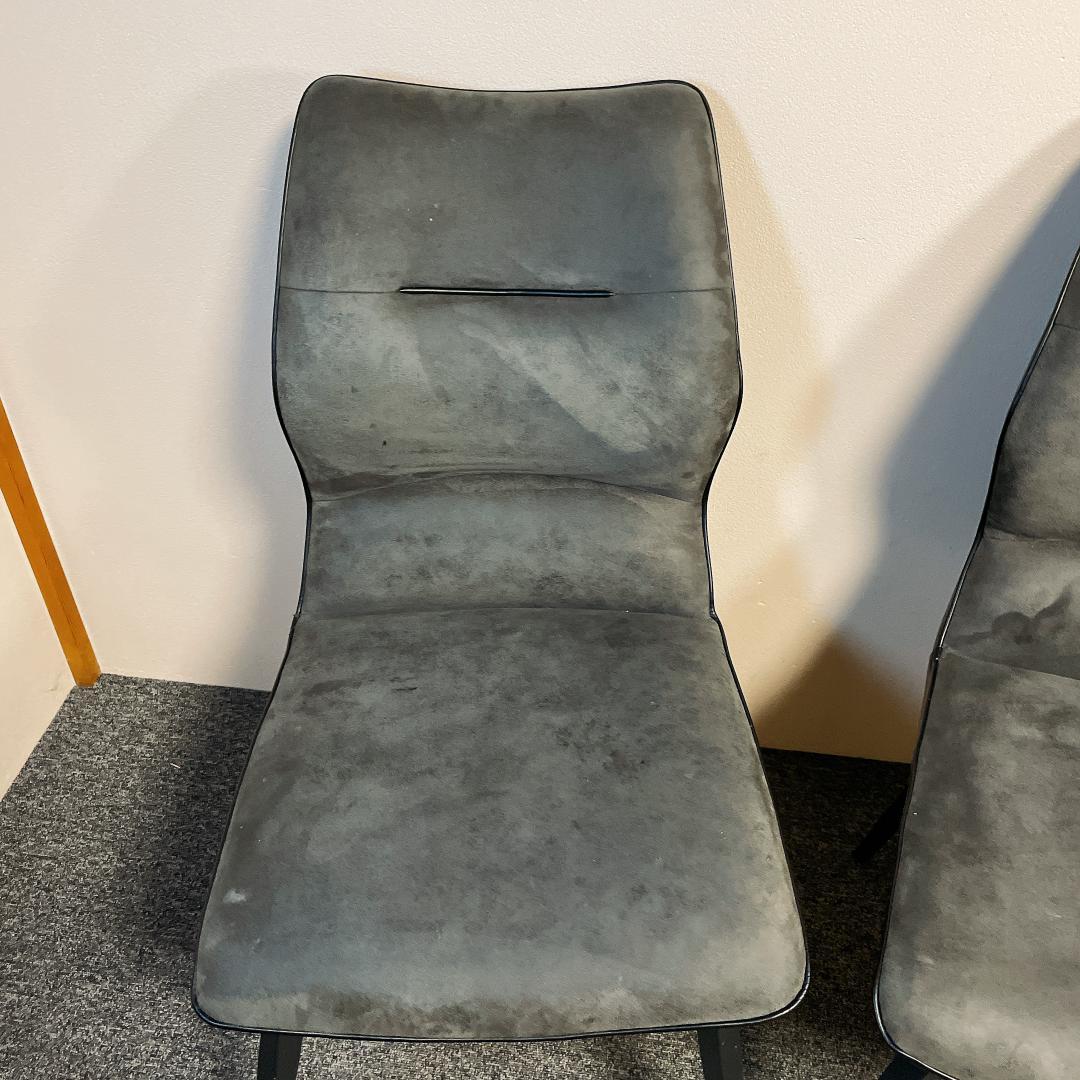 ４脚　セラミクス GY ラウンドチェア　オートリターン式　回転　ダイニングチェア