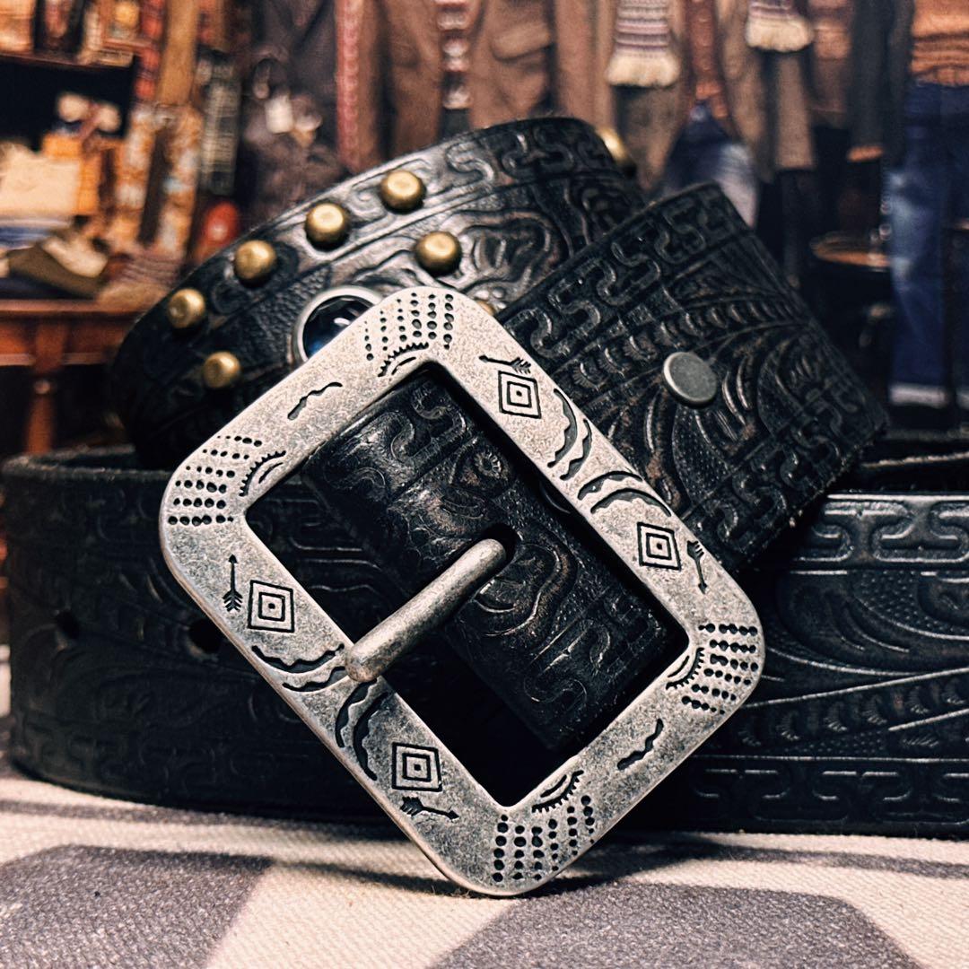 RRL 型押しレザーベルト 36号