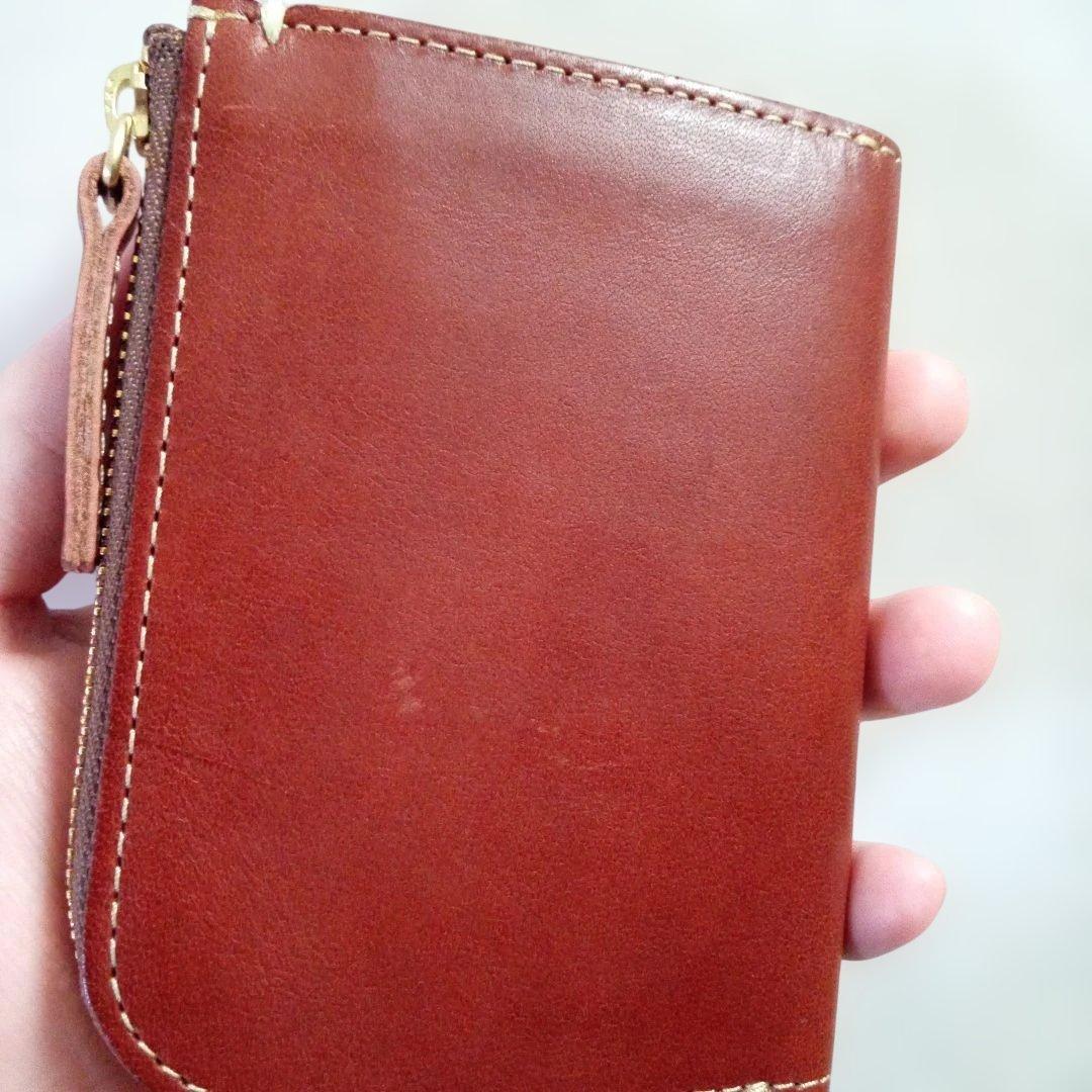 土屋鞄　財布　ケース　ディアリオ　L字ファスナー　ブラウン　ミニ財布