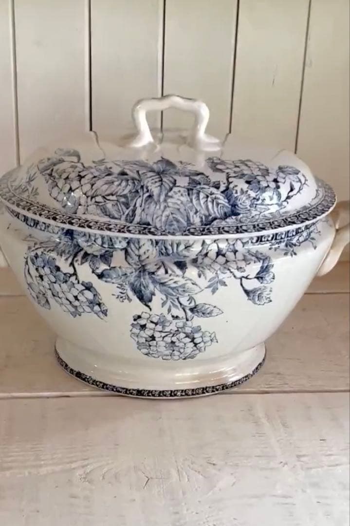 フランスアンティーク☆ジアンGienチューリーン紫陽花スーピエール