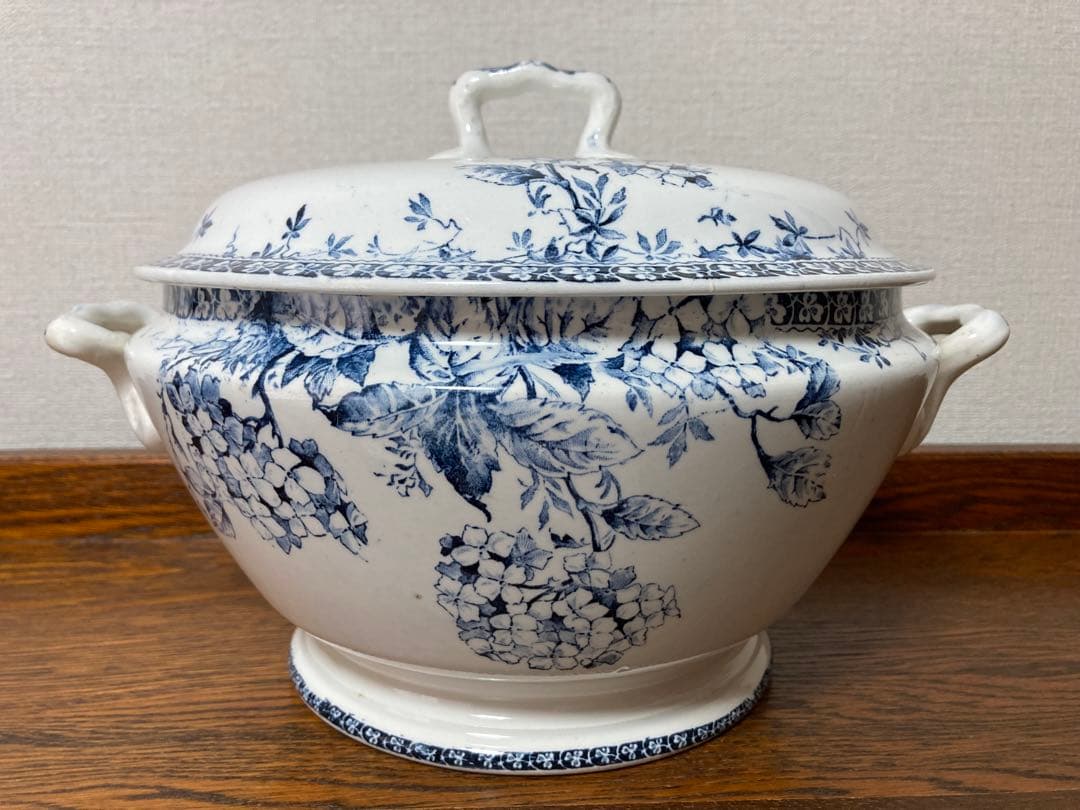 フランスアンティーク☆ジアンGienチューリーン紫陽花スーピエール