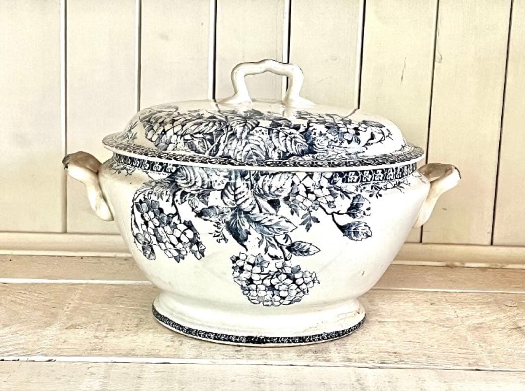 フランスアンティーク☆ジアンGienチューリーン紫陽花スーピエール