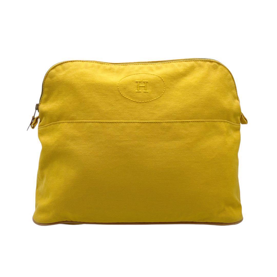 美品✨ エルメス キャンバス ボリードポーチ TGM イエロー