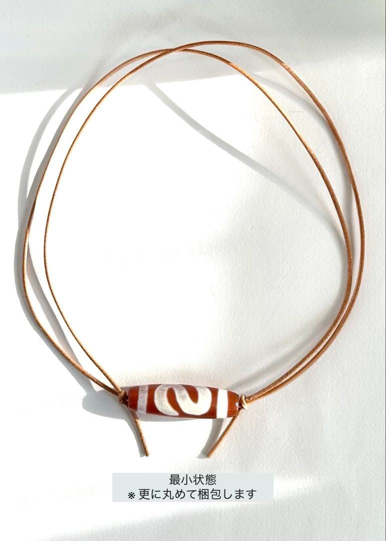 ★★★ 霊石 ★★★ 　紅　金銭鈎天珠　ネックレス