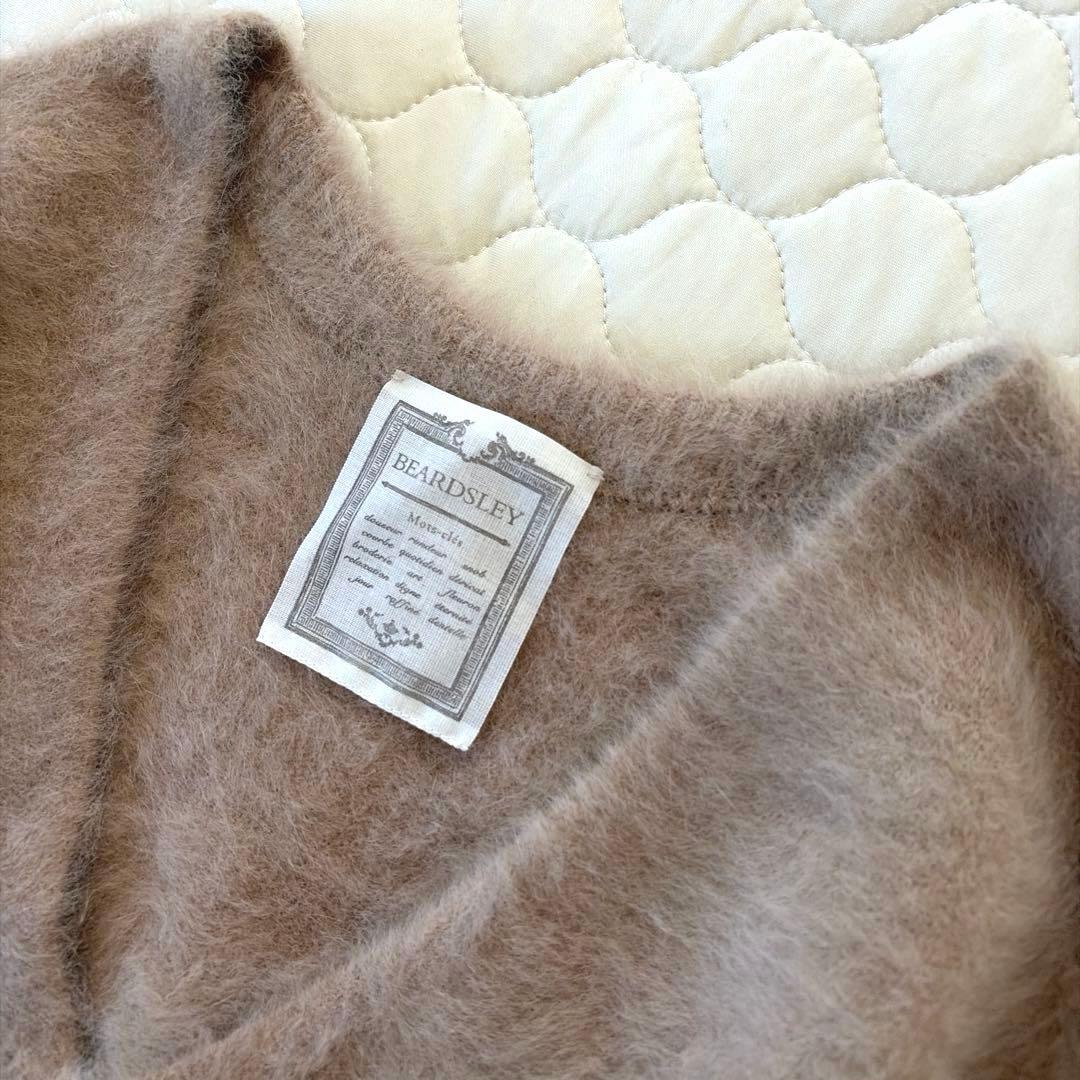 【極美品】BEARDSLEY カシミヤ混FOX Vネックニット　ベージュ